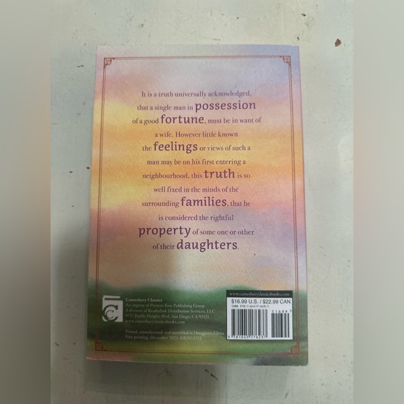 Pride and Prejudice Book with Pastel Cover - Picture 4 of 6